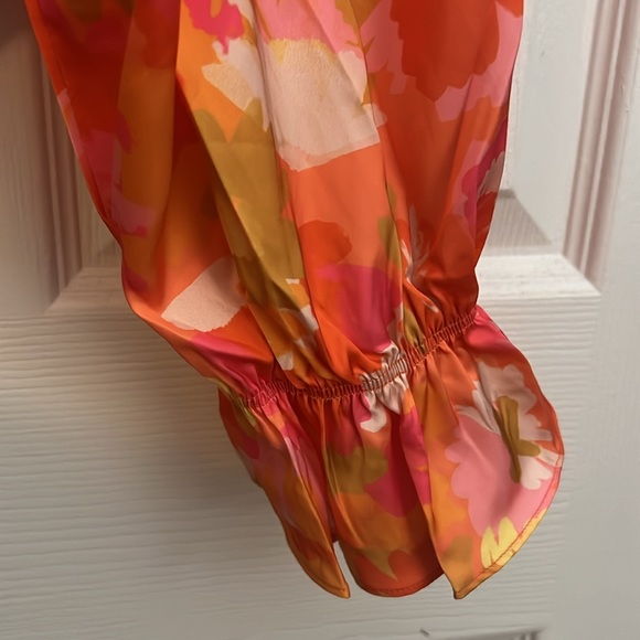 Pink Lily Just A Moment Orange Floral Print Off The Shoulder Blouse - Picture 11 of 11
